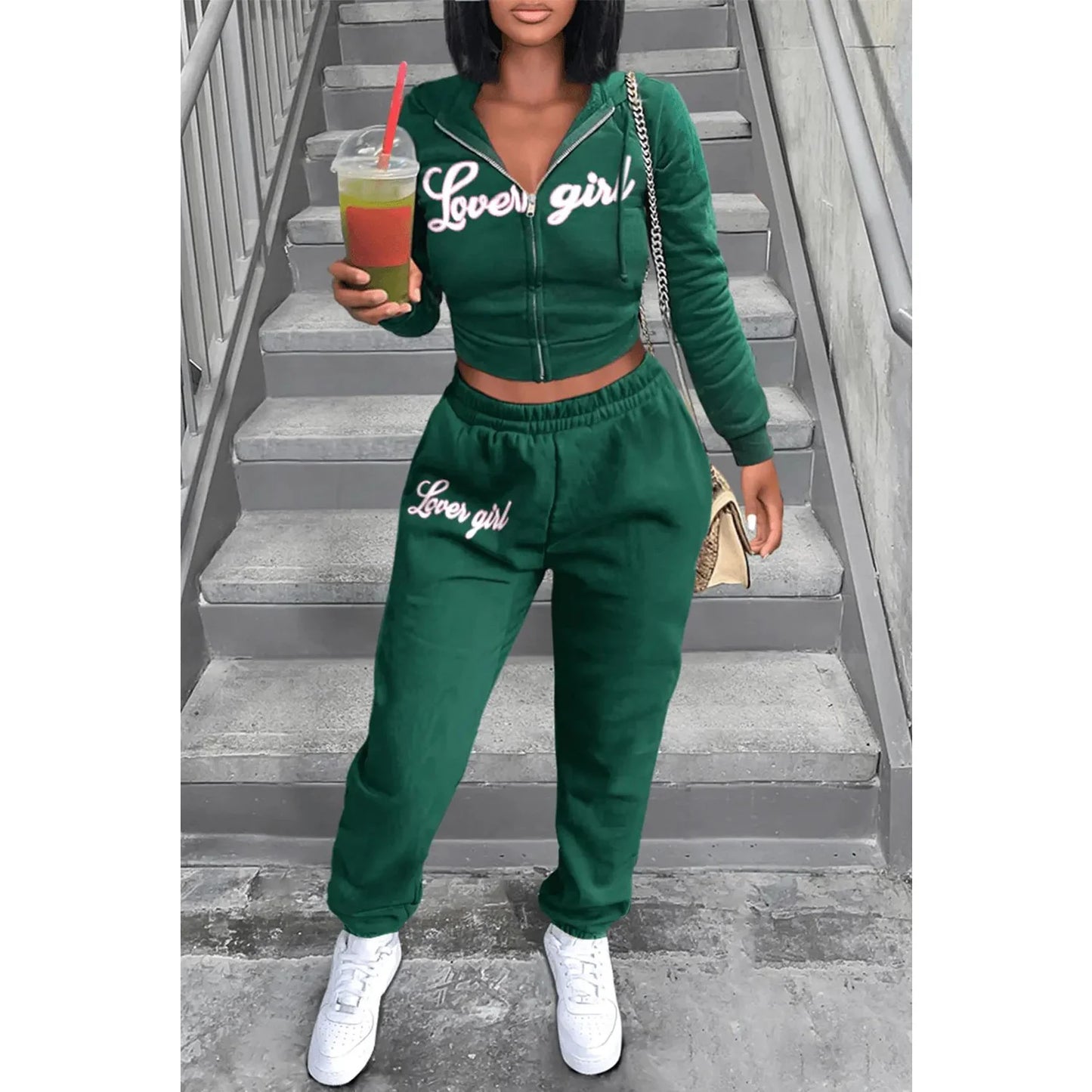 Cropped Hoodie Top Jacket Two Piece Pant Sets 2023 Women Winter Fall Clothes Outfit Y2K Streetwear 2 Piece Set Joggers Tracksuit